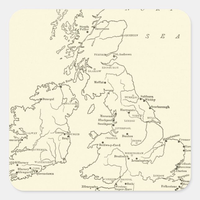 Sticker Carré Map of Britain | Refuge sanitaire (Devant)