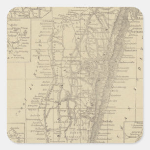 Sticker Carré Map of Madagascar