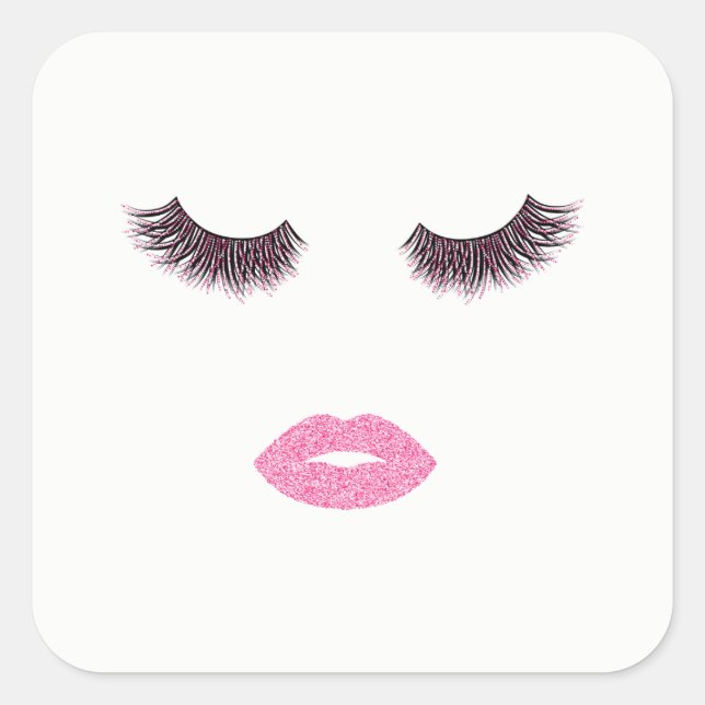 Sticker Carré Maquillage avec effet parties scintillant (Devant)