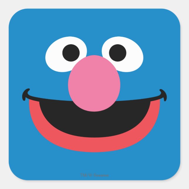 Sticker Carré Maquillage de Grover (Devant)