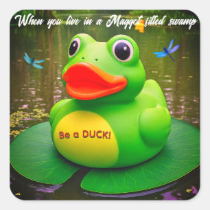 Sticker Carré Marais de grenouille canard