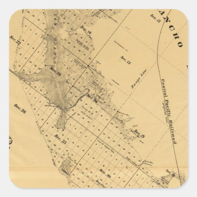 Sticker Carré Marais salé de la baie de San Francisco (Devant)