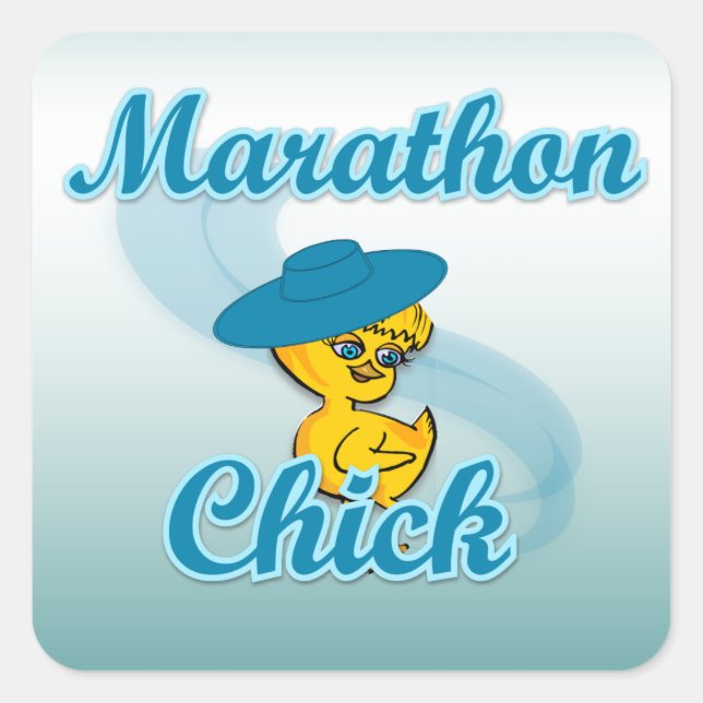 Sticker Carré Marathon Chick #3 (Devant)