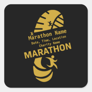 Sticker Carré Marathon de charité promotion de marchandises T-S
