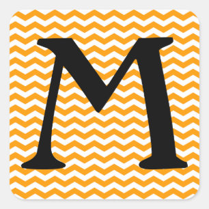 Sticker Carré Marbella Orange Wave Chevron