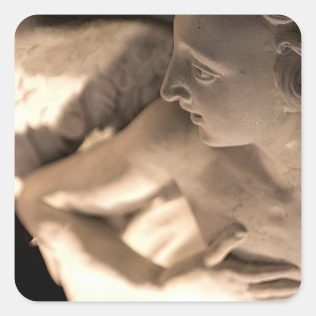 Sticker Carré Marble Angel Sculpture Art Imprimer (Devant)