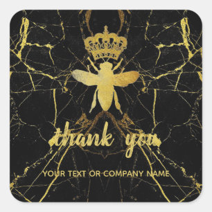 Sticker Carré Marbre personnalisé QUEEN BEE Petite entreprise Me