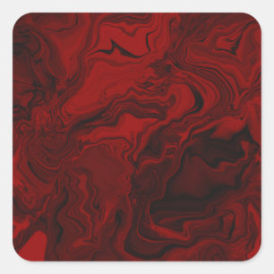 Sticker Carré Marbre rouge et noir classique