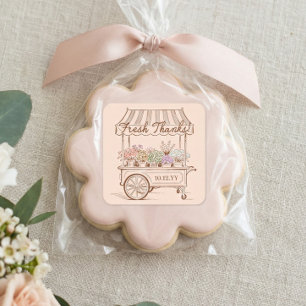 Sticker Carré Marché Fleuriste Floral Cart Shower de Mariée