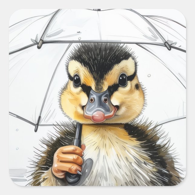 Sticker Carré “Marcher sous la pluie”  (Devant)