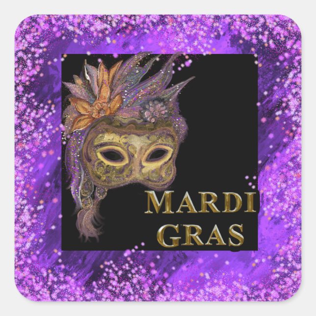 Sticker Carré Mardi Gras (Devant)
