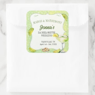 Sticker Carré Marges et mariage Bachelorette Party