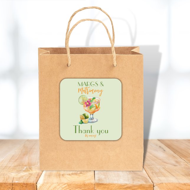 Sticker Carré Marges et Mariage Tequila & Fiesta Bachelorette (Créateur téléchargé)