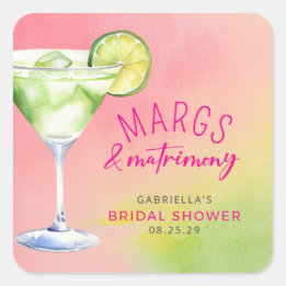 Sticker Carré Margs et Fête des mariées Cocktail Mariage