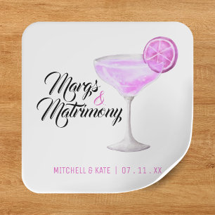 Sticker Carré Margs & Matrimony Rose Margarita Enterrement de Vi