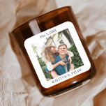 Sticker Carré Mariage aux chandelles personnalisées Favoriser<br><div class="desc">Mariage aux chandelles personnalisées Favoriser Merci Sticker Carré personnalisé</div>