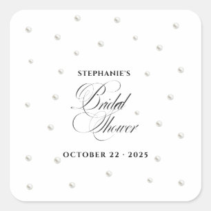 Sticker Carré Mariage Blanc Perles de Shower