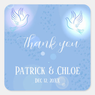 Sticker Carré Mariage Blue Lighting Dove