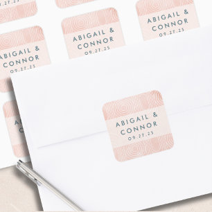 Sticker Carré Mariage chic de pêche Ovales et cercles