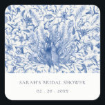 Sticker Carré Mariage Classieux Aquarelle Paon Bleu Floral Showe<br><div class="desc">Collection Paon Aquarelle Orné Classieux Bleu - c'est une illustration aquarelle élégante de paon floral aquarelle bleue, avec une touche minimale moderne. Parfait pour votre mariage classe moderne & fêtes. Il est très facile à personnaliser, avec vos détails personnels. Si vous avez besoin d'un autre produit assorti ou d'une personnalisation,...</div>