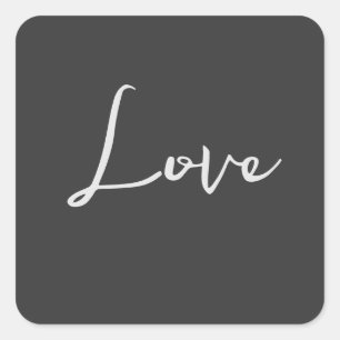 Sticker Carré Mariage d'amour Arrière - plan gris élégant