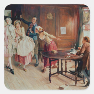 Sticker Carré Mariage dans Fleet Street, 1898 (huile sur toile)