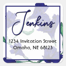 Mariage d'aquarelle bleu marine Floral