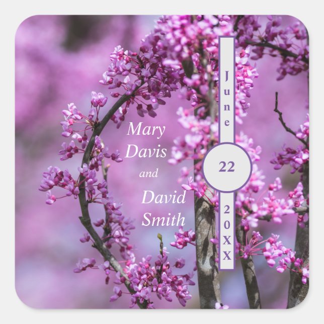 Sticker Carré Mariage d'art Avondale Redbud (Devant)