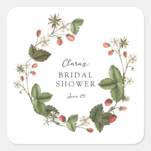 Sticker Carré Mariage de Fraises des Bois