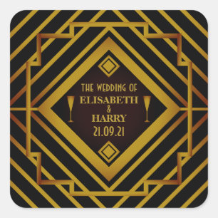 Sticker Carré Mariage de Gatsby Gold 2020