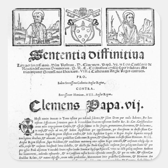 Sticker Carré Mariage de Henri VIII et Catherine d'Aragon (Devant)