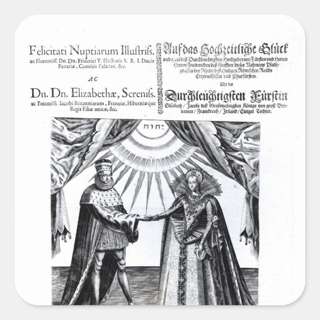 Sticker Carré Mariage de la princesse Elizabeth (Devant)