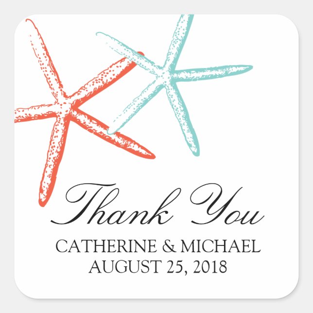 Sticker Carré Mariage de Starfish mainy (Devant)