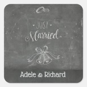 Sticker Carré Mariage de tableau de bord marié personnalisé
