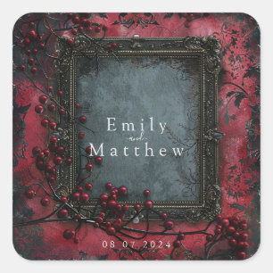 Sticker Carré Mariage d'élégance gothique victorienne