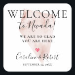 Sticker Carré Mariage Destination Bienvenue Les Clients Privilég<br><div class="desc">Bienvenue invités à votre mariage de destination avec autocollants personnalisés avec carte de l'état ou de l'emplacement du mariage campagnard.</div>