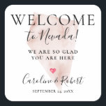 Sticker Carré Mariage Destination Bienvenue Les Clients Privilég<br><div class="desc">Bienvenue invités à votre mariage de destination avec autocollants personnalisés avec carte de l'état ou de l'emplacement du mariage campagnard.</div>