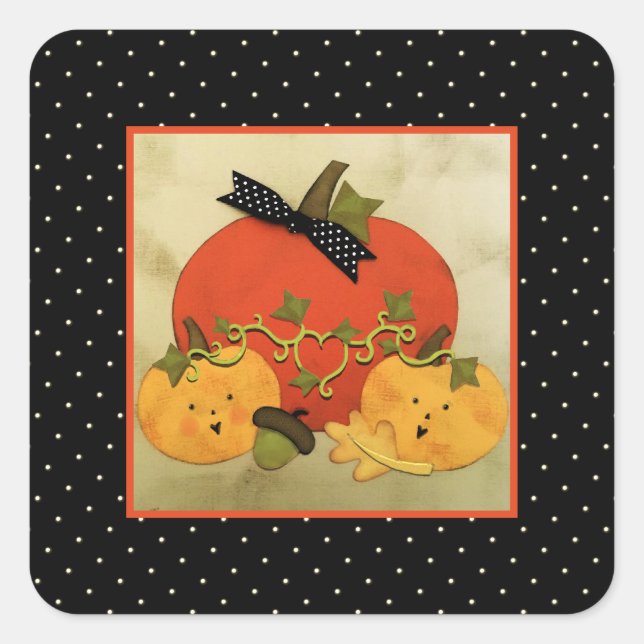 Sticker Carré Mariage d'Halloween d'octobre (Devant)