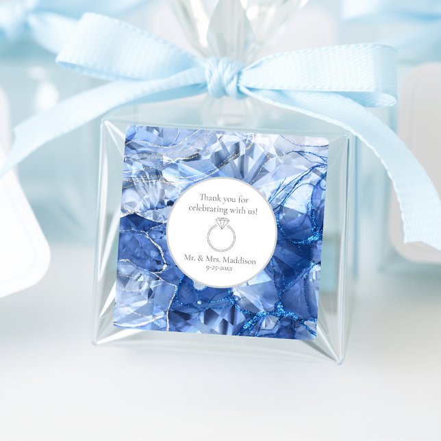 Sticker Carré Mariage d'illusion Blue Sapphire (Créateur téléchargé)