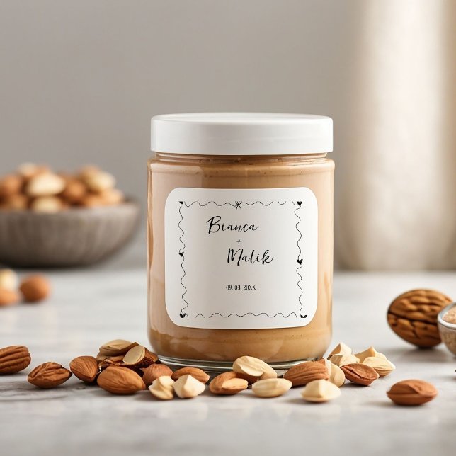 Sticker Carré Mariage d'illustration noir Scribble dessiné à la  (Créateur téléchargé)