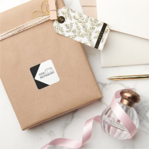 Sticker Carré Mariage élégant Ajouter une photographie personnal