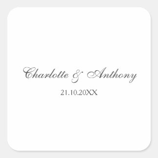 Sticker Carré Mariage Élégant Créatif Professionnel Moderne