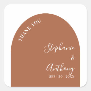 Sticker Carré Mariage en terre cuite et arche blanche