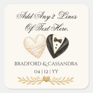 Sticker Carré Mariage…faveur de traitement..votre texte ici, mar
