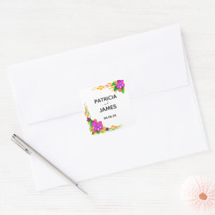 Sticker Carré Mariage floral élégant, magique et audacieux