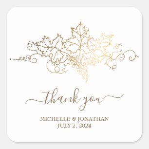 Sticker Carré Mariage Golden Vineyard Favor