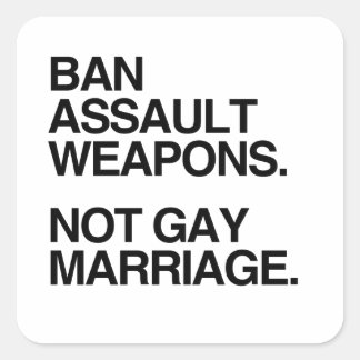 STICKER CARRÉ MARIAGE HOMOSEXUEL D'ARMES D'ASSAUT D'INTERDICTION
