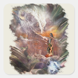 Sticker Carré Mariage indien américain Night Vignette