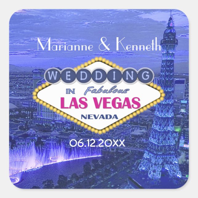 Sticker Carré Mariage Las Vegas (Devant)