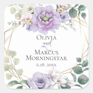 Sticker Carré Mariage Lavender Peony Alabaster Magnolia
